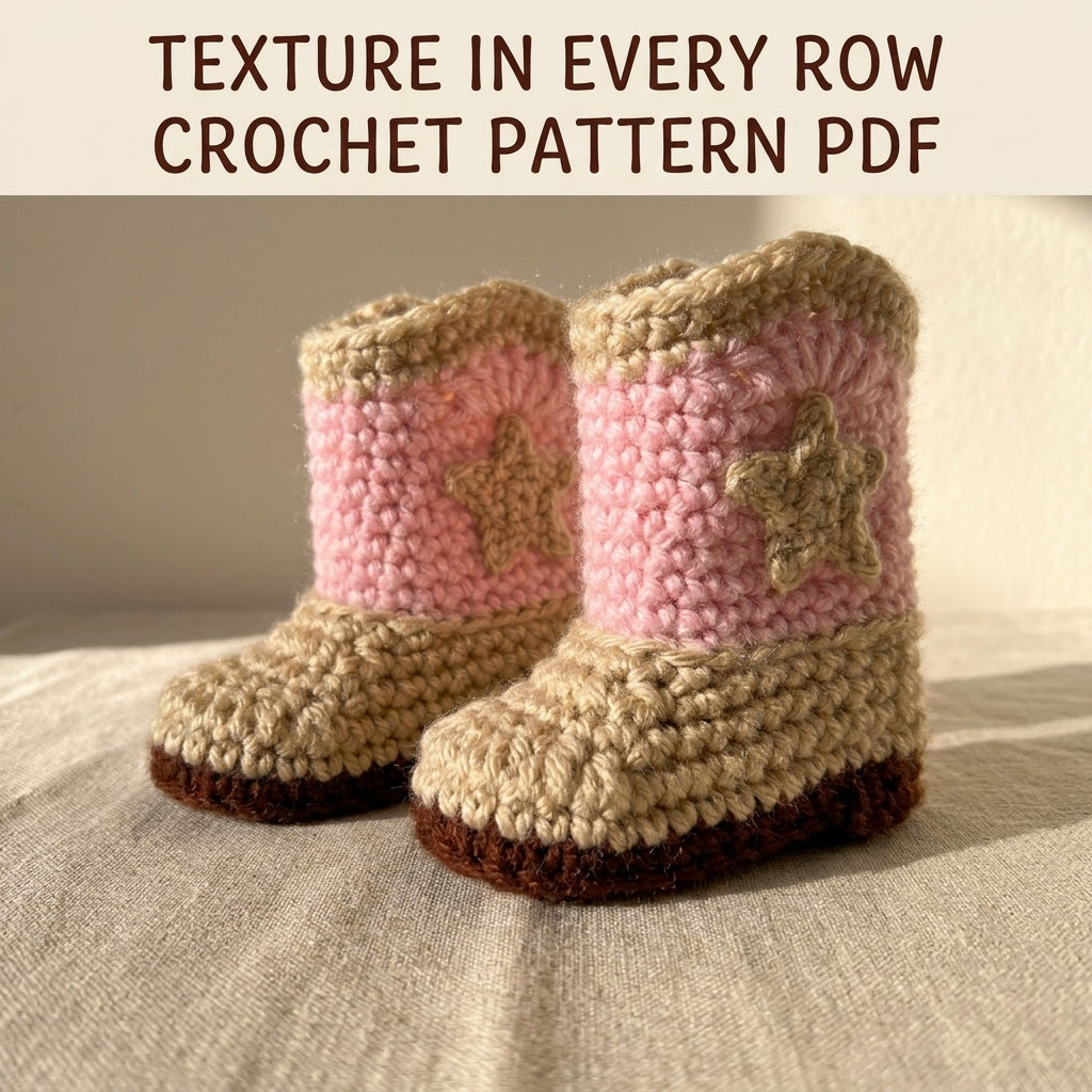 Cowgirl Baby Boots Crochet Pattern PDF – Baby Cowboy Booties