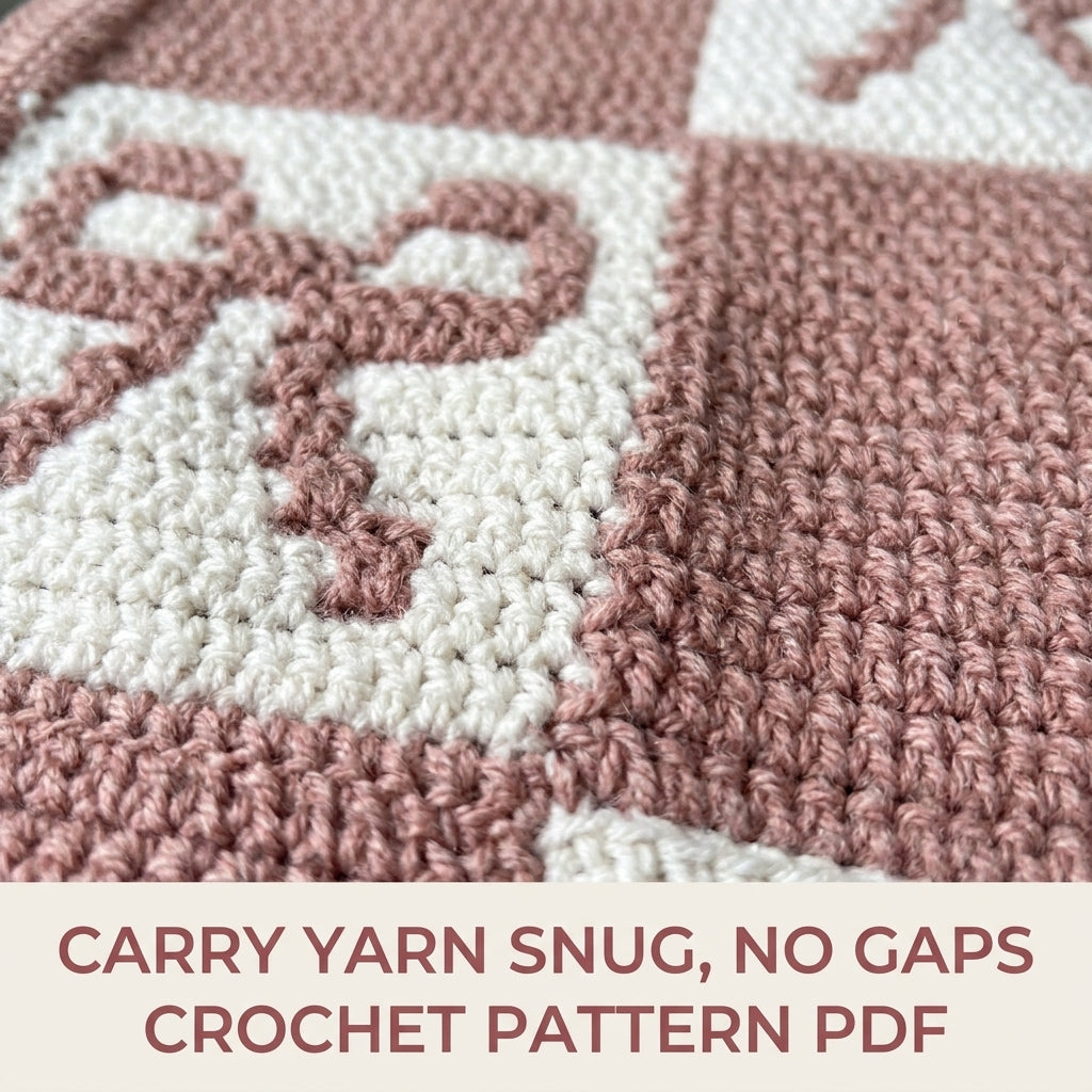 Bow Checkerboard Blanket Crochet Pattern PDF – Tapestry Baby Blanket