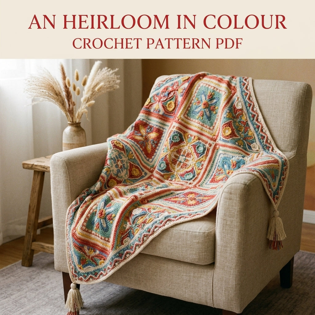 Overlay Mandala Blanket Crochet Pattern PDF – Star Squares Set on Point