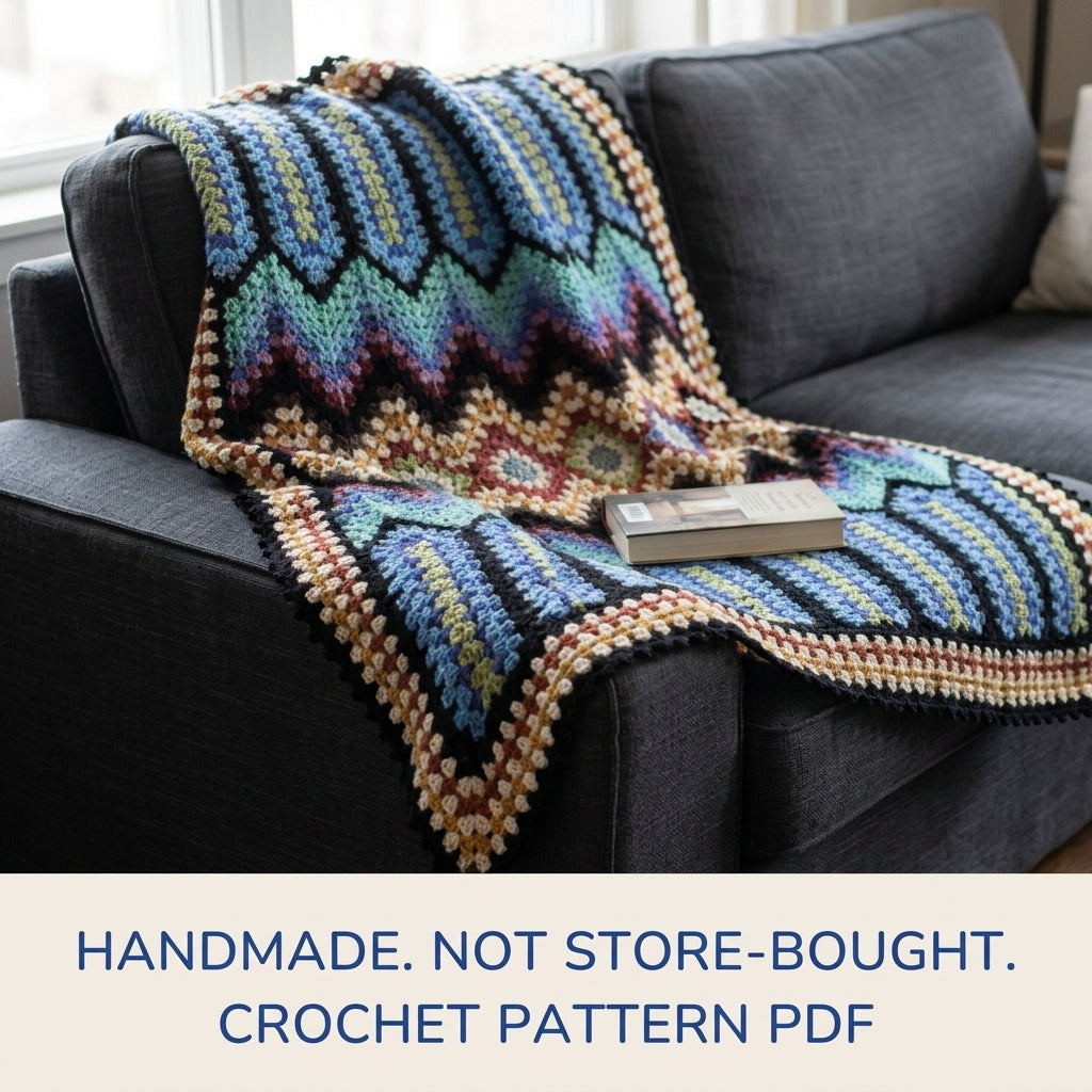 Granny Ripple Sampler Blanket Crochet Pattern PDF – Granny Stitch Afghan