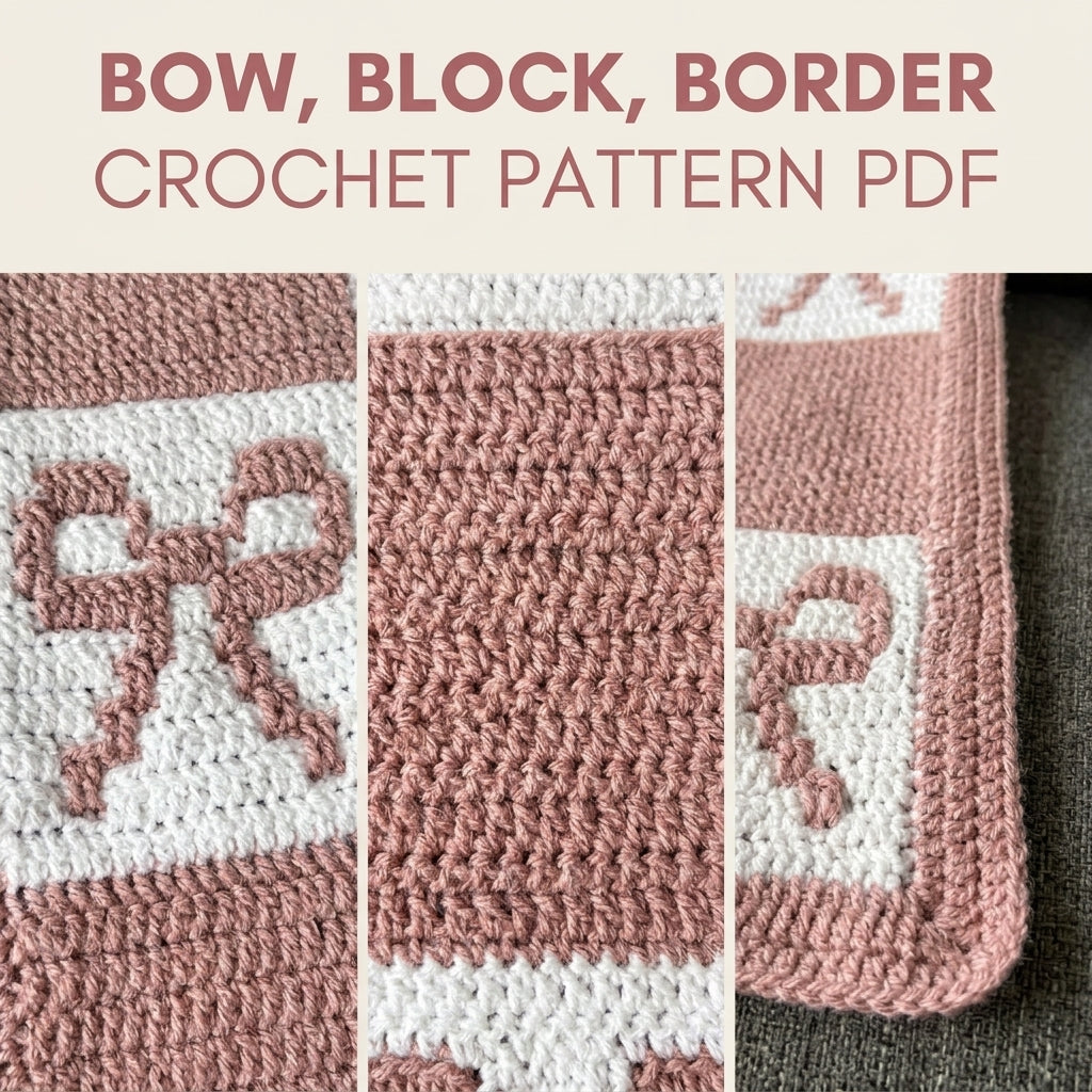 Bow Checkerboard Blanket Crochet Pattern PDF – Tapestry Baby Blanket
