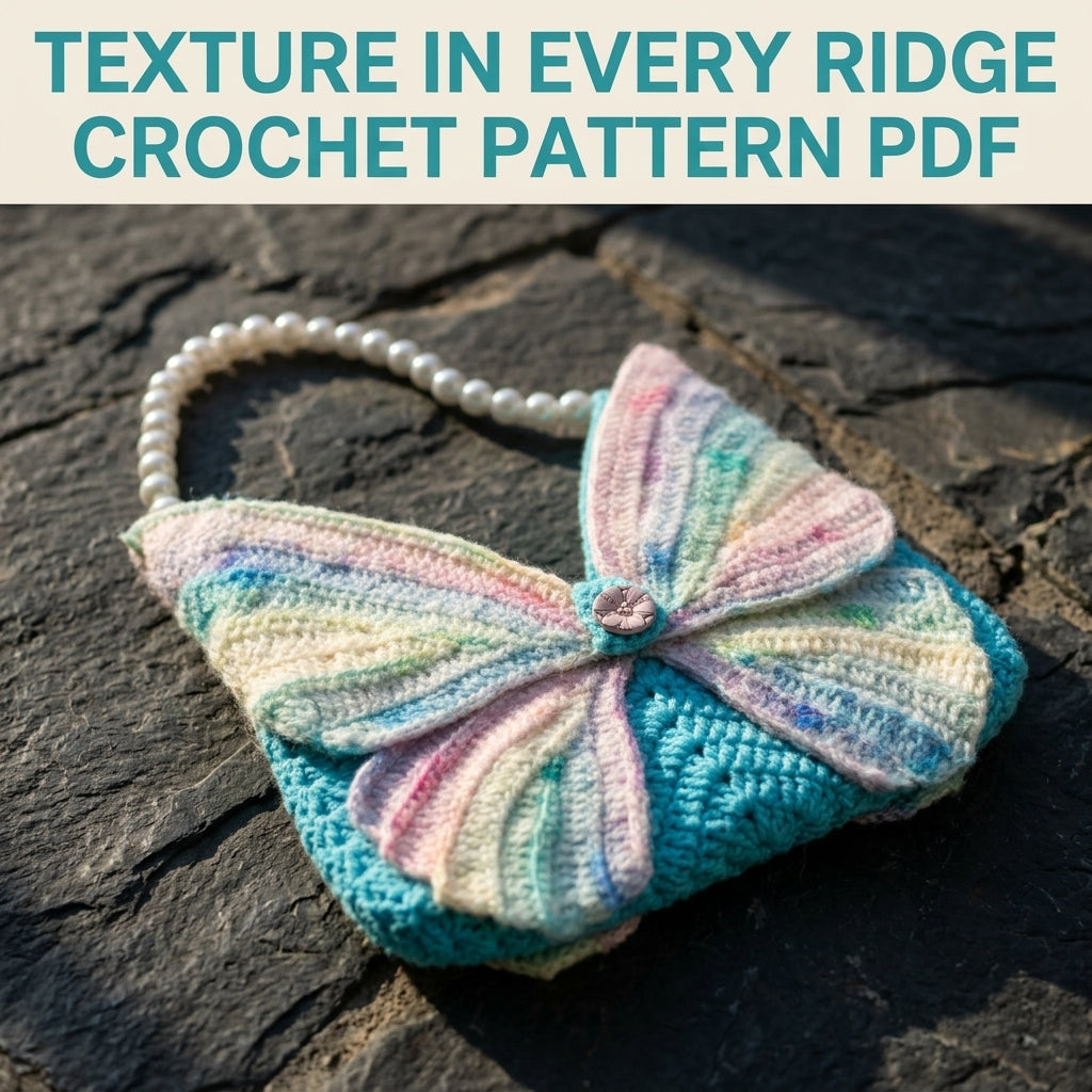 Pastel Butterfly Bag Crochet Pattern PDF – Butterfly Flap Bag with Pearl Handle