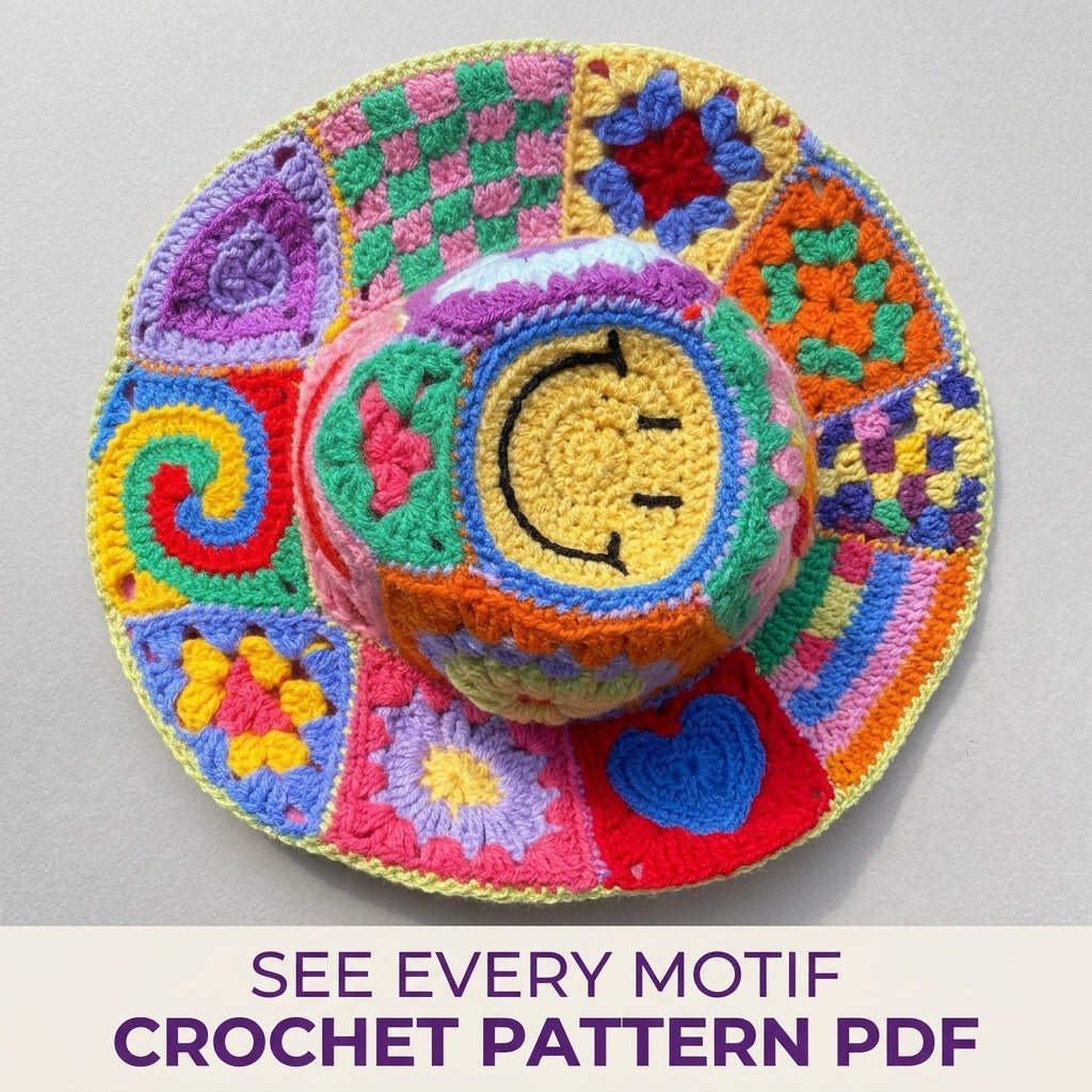 Granny Square Cowboy Hat Crochet Pattern PDF – Patchwork Festival Hat