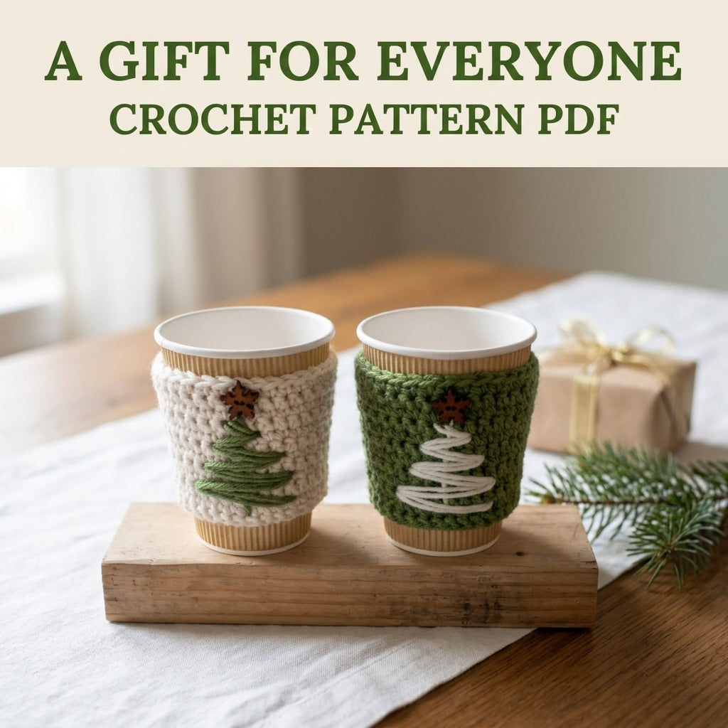 Christmas Tree Cup Cozies Crochet Pattern PDF – Quick Holiday Gift