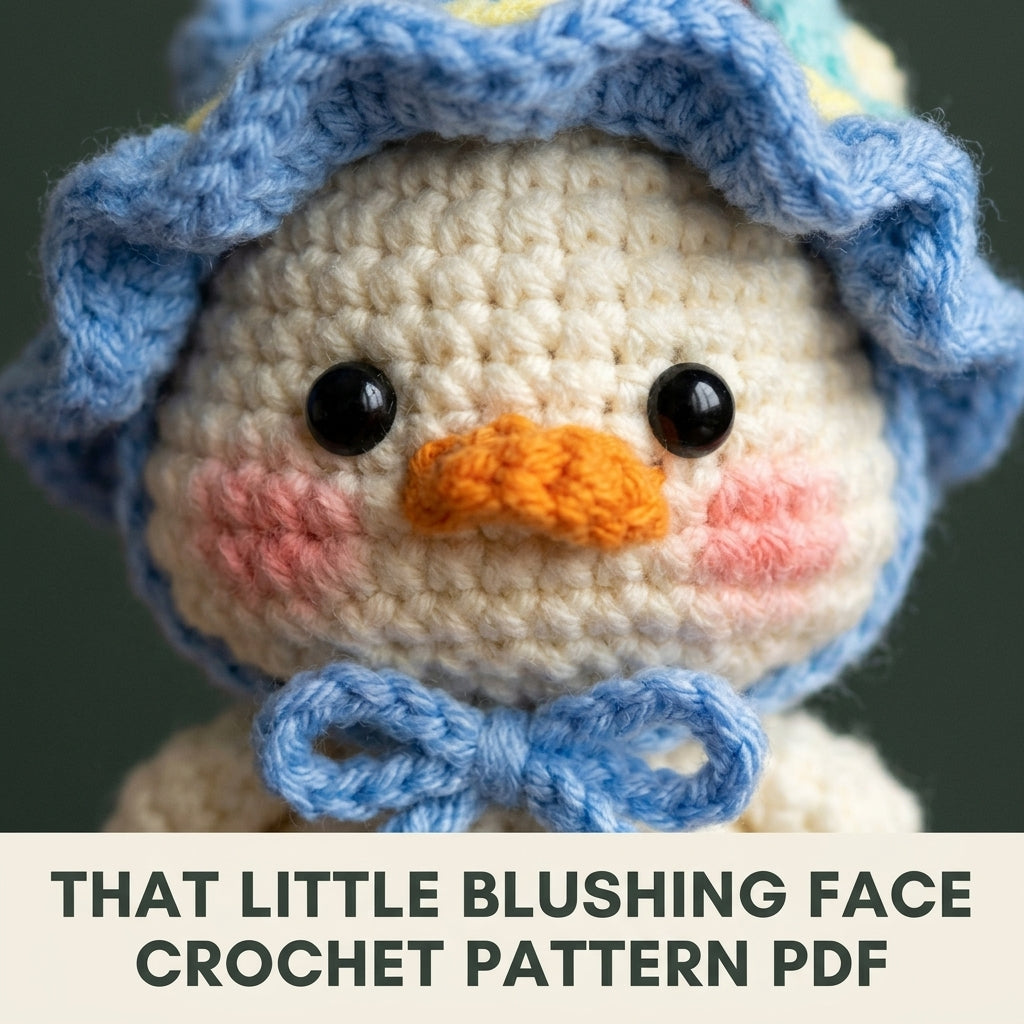 Duck Keychain Crochet Pattern PDF – Amigurumi Duckling in Ruffled Bucket Hat, Cute Bag Charm Pattern