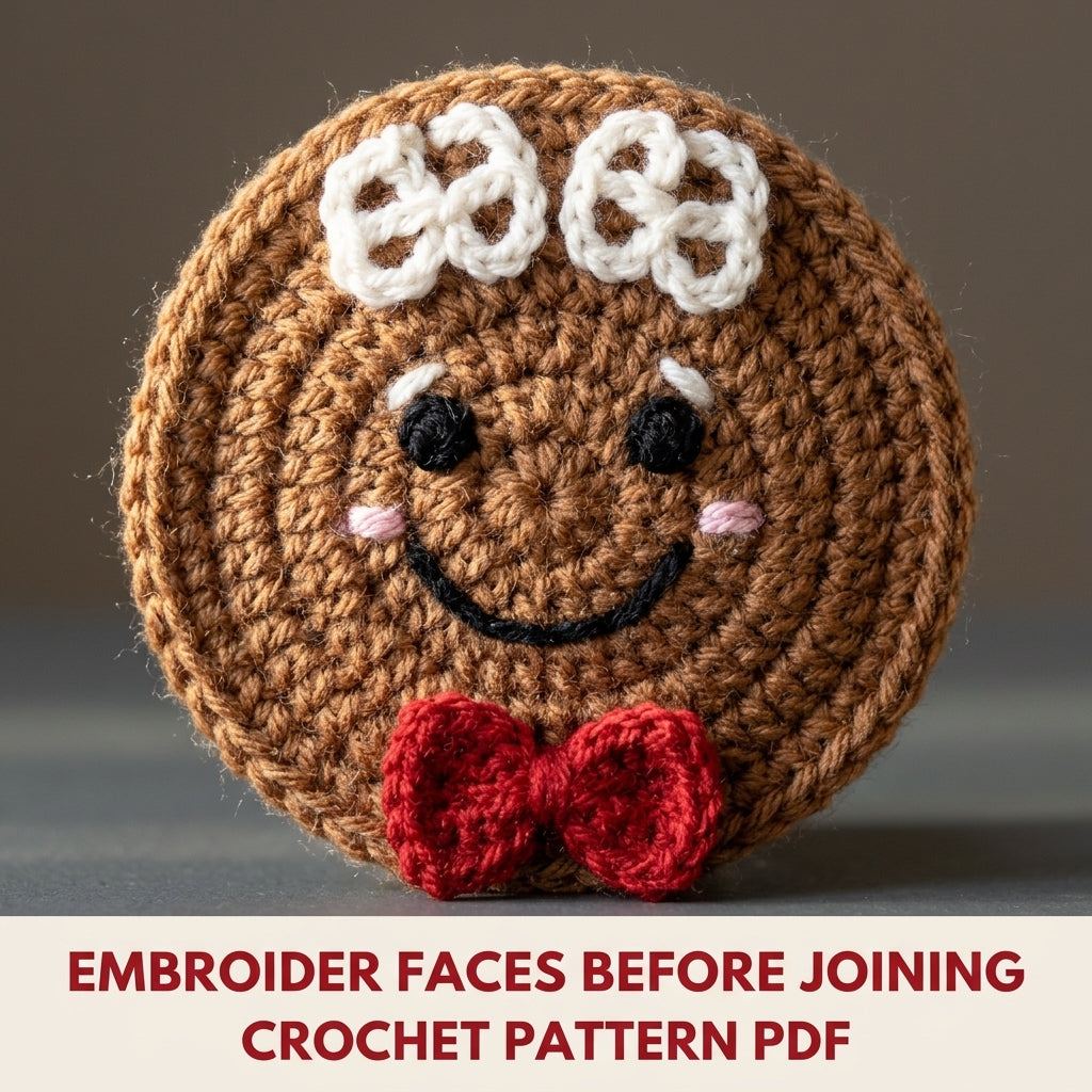 Gingerbread Table Runner Crochet Pattern PDF – Christmas Table Decor