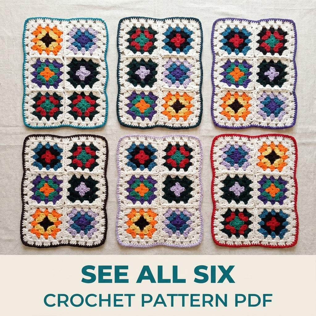 Granny Square Placemats Crochet Pattern PDF – Retro Table Mats
