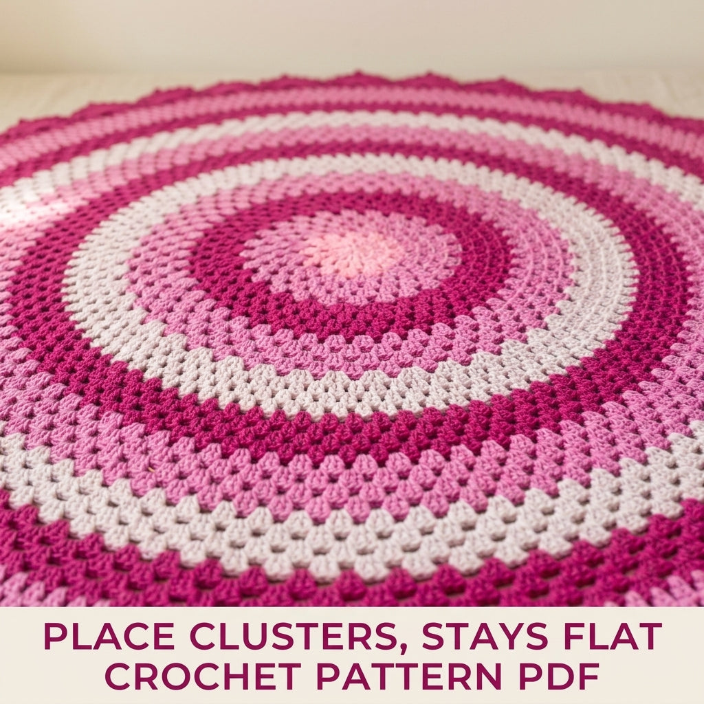 Pink Granny Round Rug Crochet Pattern PDF – Easy Round Granny Rug