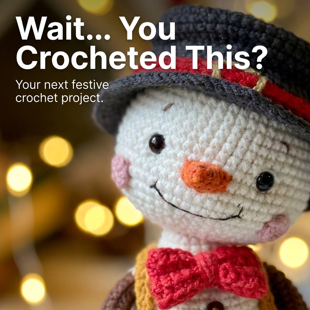 Snowman Amigurumi Crochet Pattern — Dressed Christmas Doll with Removable Hat, US Terms, PDF Download