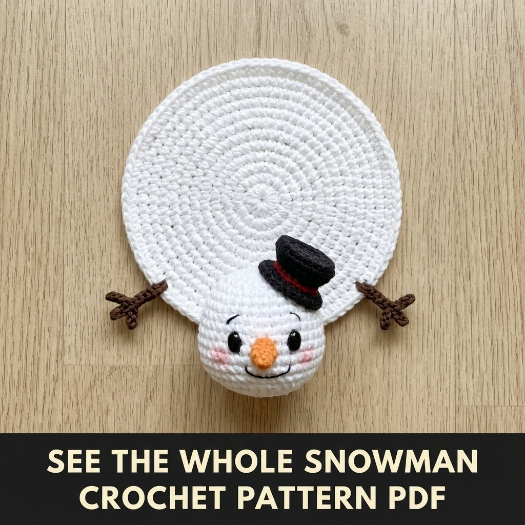 Snowman Mug Coaster Crochet Pattern PDF – Christmas Mug Rug