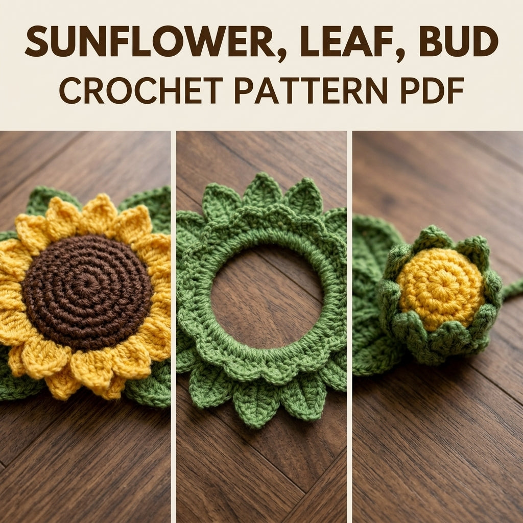 Sunflower Mug Cozy and Coaster Set Crochet Pattern PDF – Mug Rug