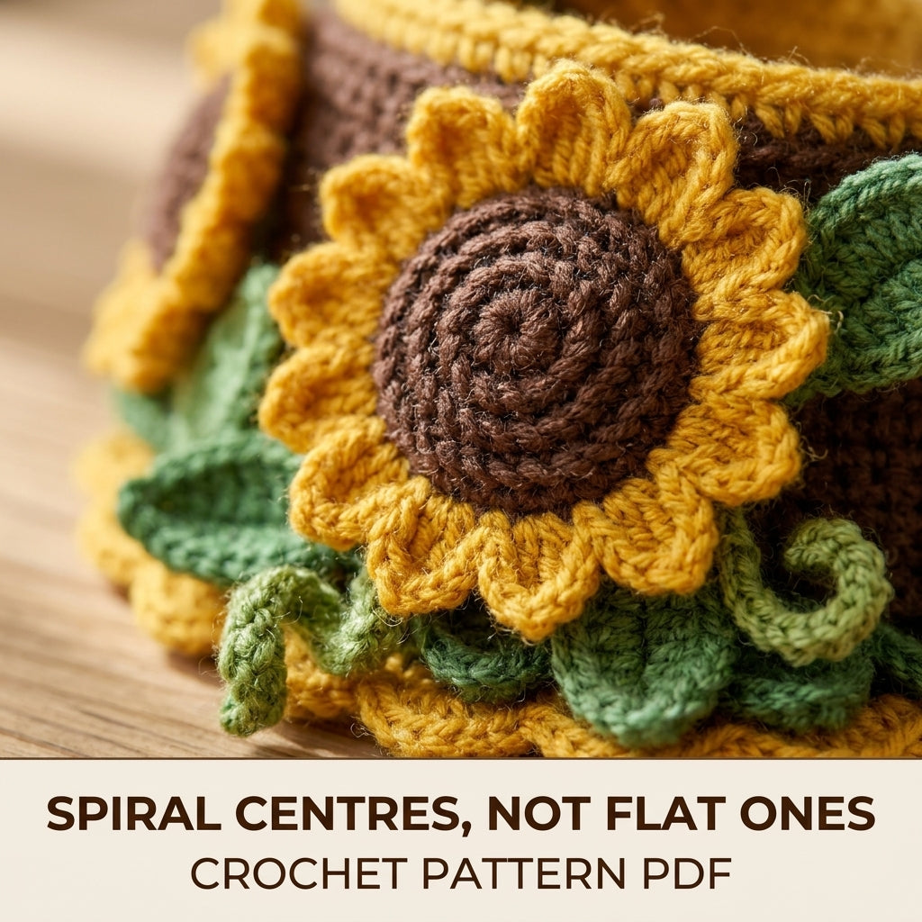 Sunflower Mug Cozy and Coaster Set Crochet Pattern PDF – Mug Rug