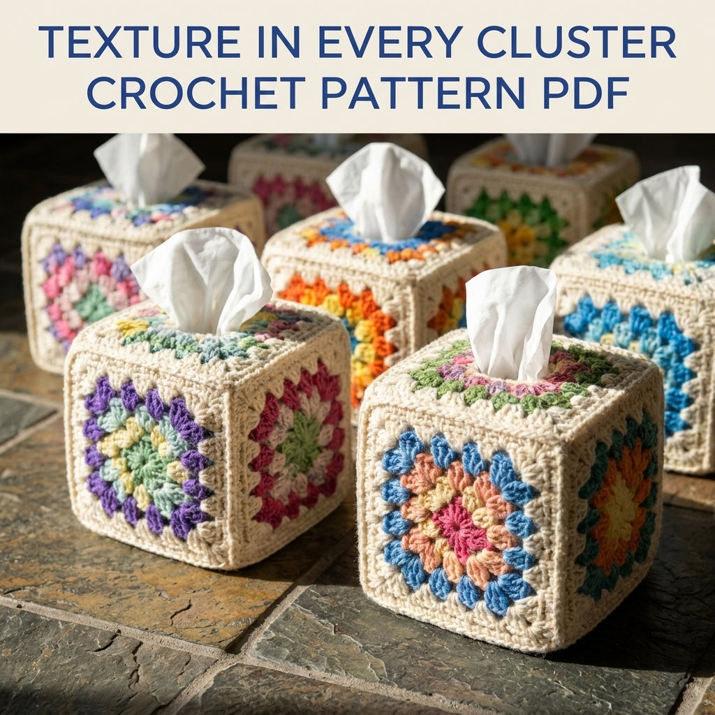 Granny Square Tissue Box Cover Crochet Pattern PDF – Cube Tissue Cover