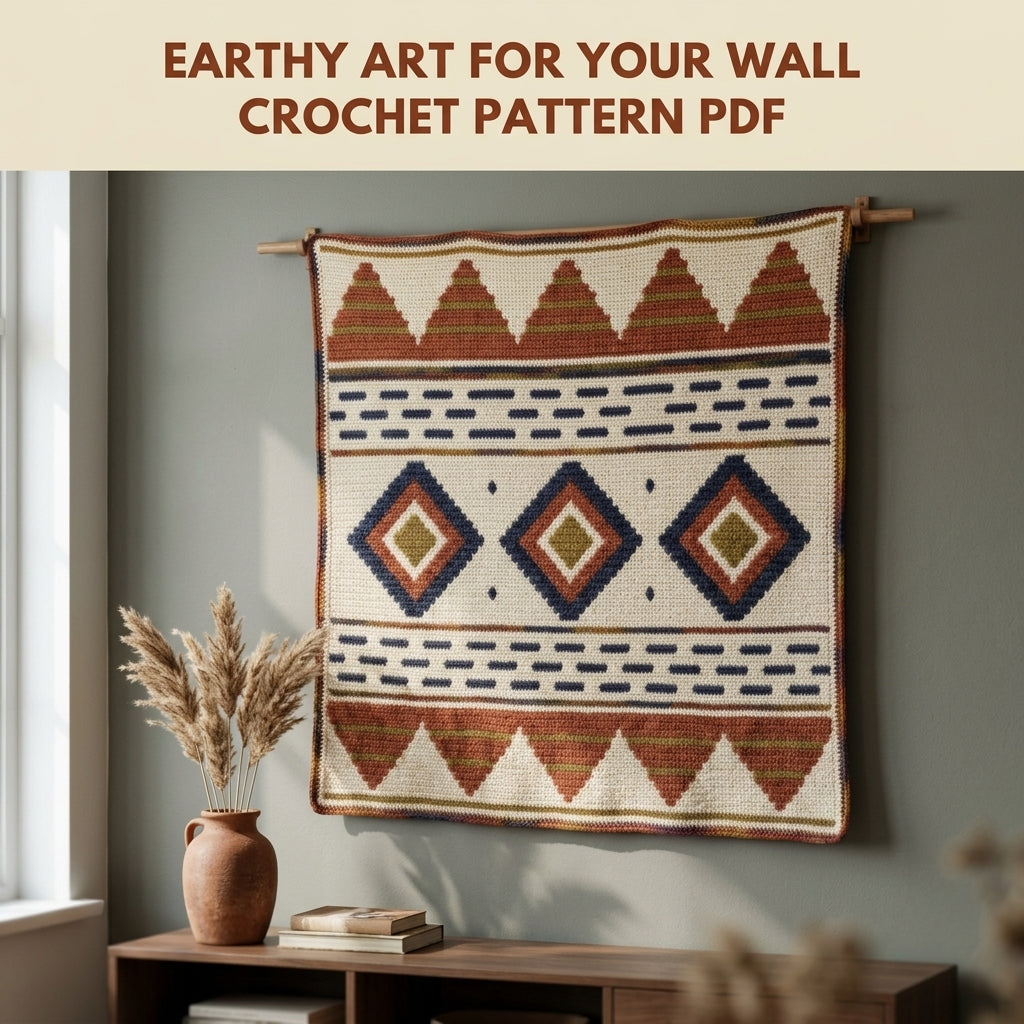 Pyramid Tapestry Crochet Pattern PDF – Geometric Crochet Wall Decor
