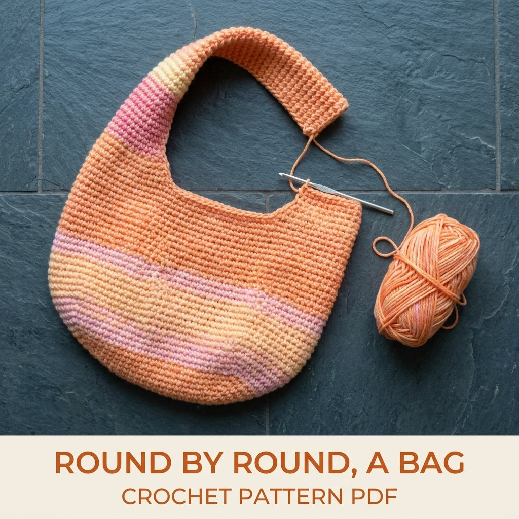 Sunset Slouch Bag Crochet Pattern PDF – Easy Single Crochet Shoulder Bag