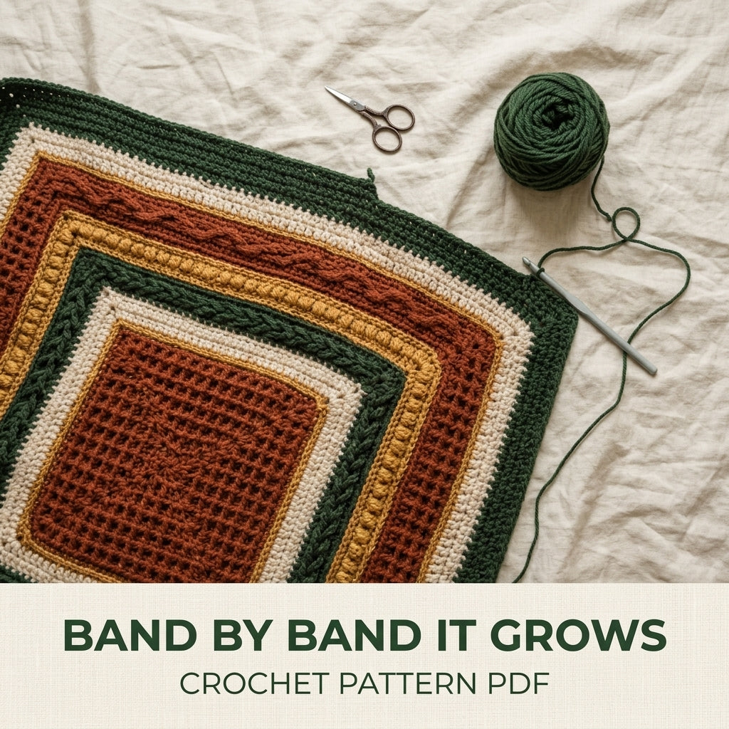 Harvest Texture Diamond Blanket Crochet Pattern PDF – Waffle, Cable and Bobble Throw with Tassels