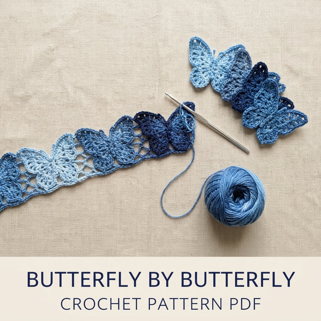 Butterfly Wrap Crochet Pattern PDF – Joined Lace Butterfly Shawl