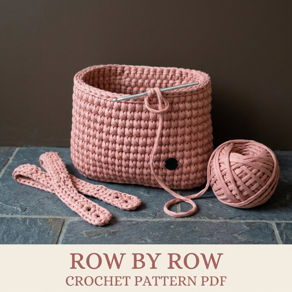 Chunky Car Seat Basket Crochet Pattern PDF – Headrest Hanging Organizer