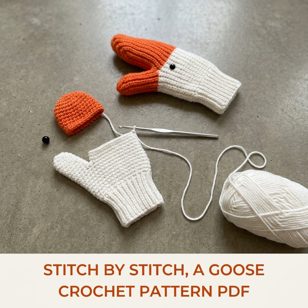Goose Mittens Crochet Pattern PDF – Kids Duck Bill Mittens
