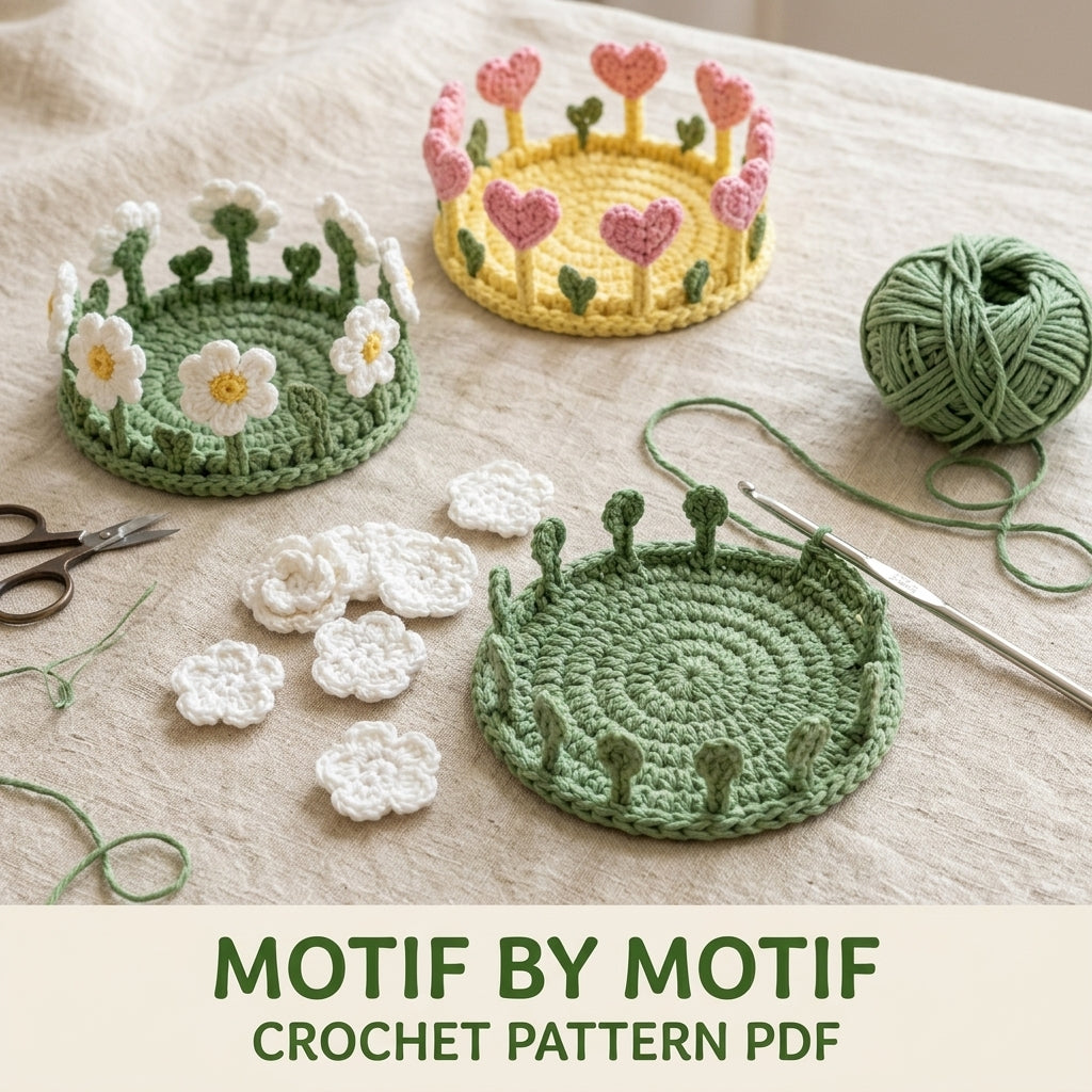 Garden Glass Coasters Crochet Pattern PDF – Flower Coaster Set
