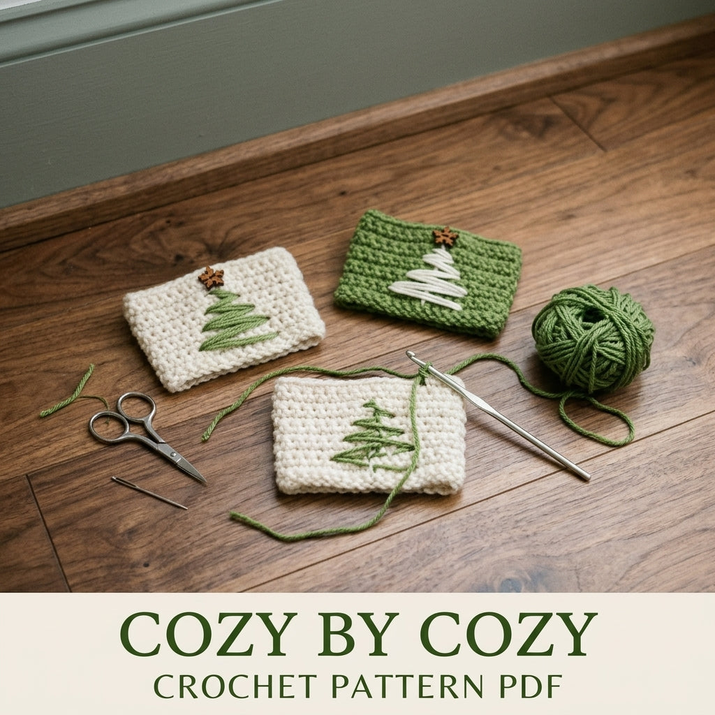 Christmas Tree Cup Cozies Crochet Pattern PDF – Quick Holiday Gift