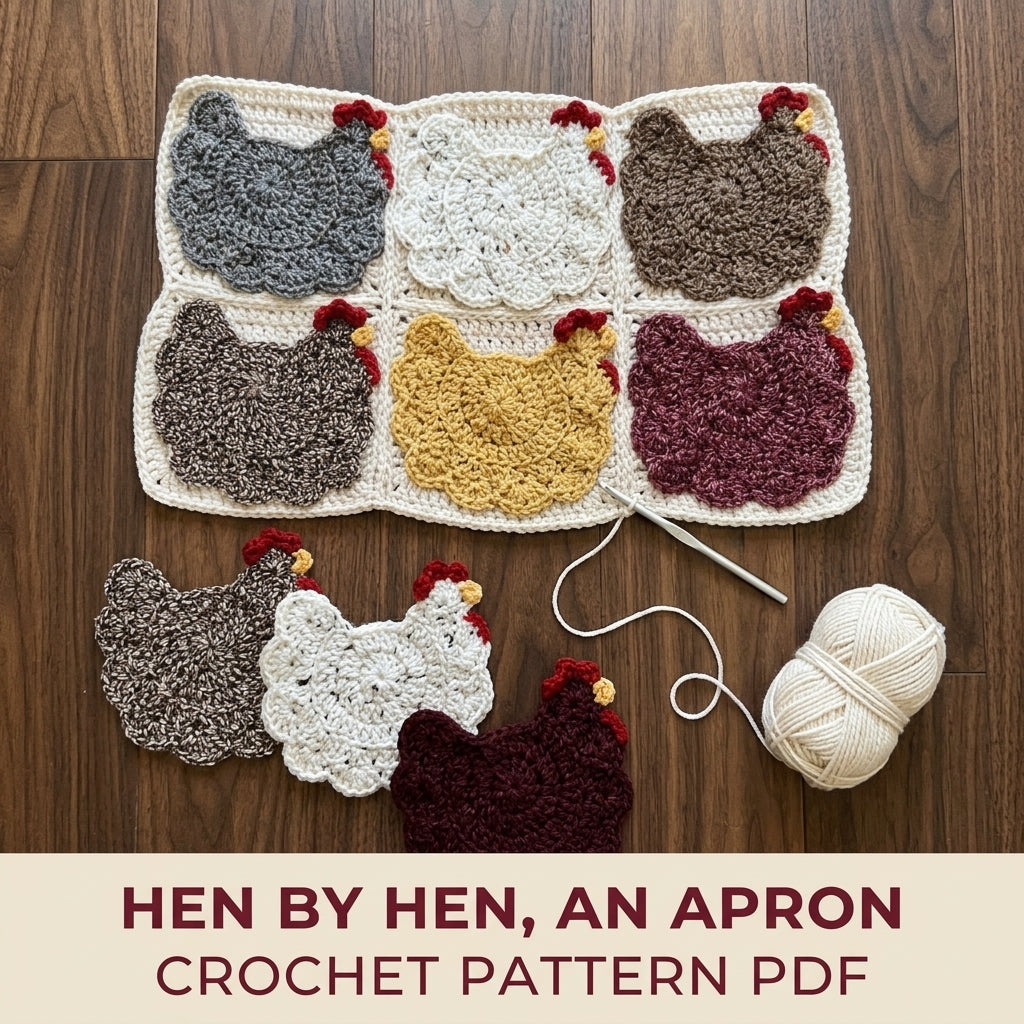 Hen Pocket Egg Apron Crochet Pattern PDF – Chicken Egg Gathering Apron