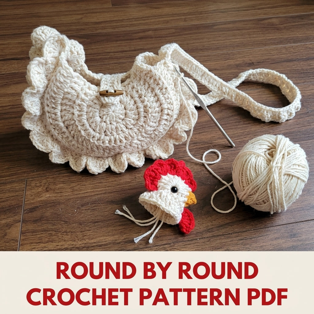 Hen Bag Crochet Pattern PDF – Chicken Crossbody Purse