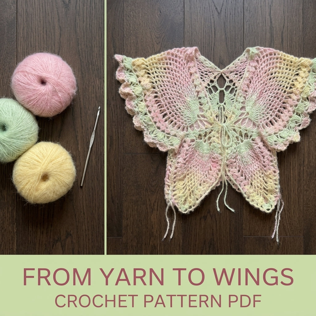 Butterfly Wing Shrug Crochet Pattern PDF – Pineapple Lace Shrug