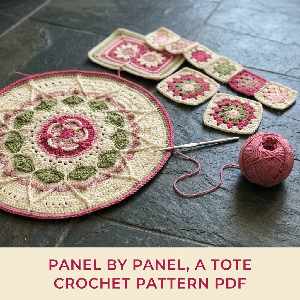 Mandala Medallion Tote Crochet Pattern PDF – Large Crochet Bag with Mandala
