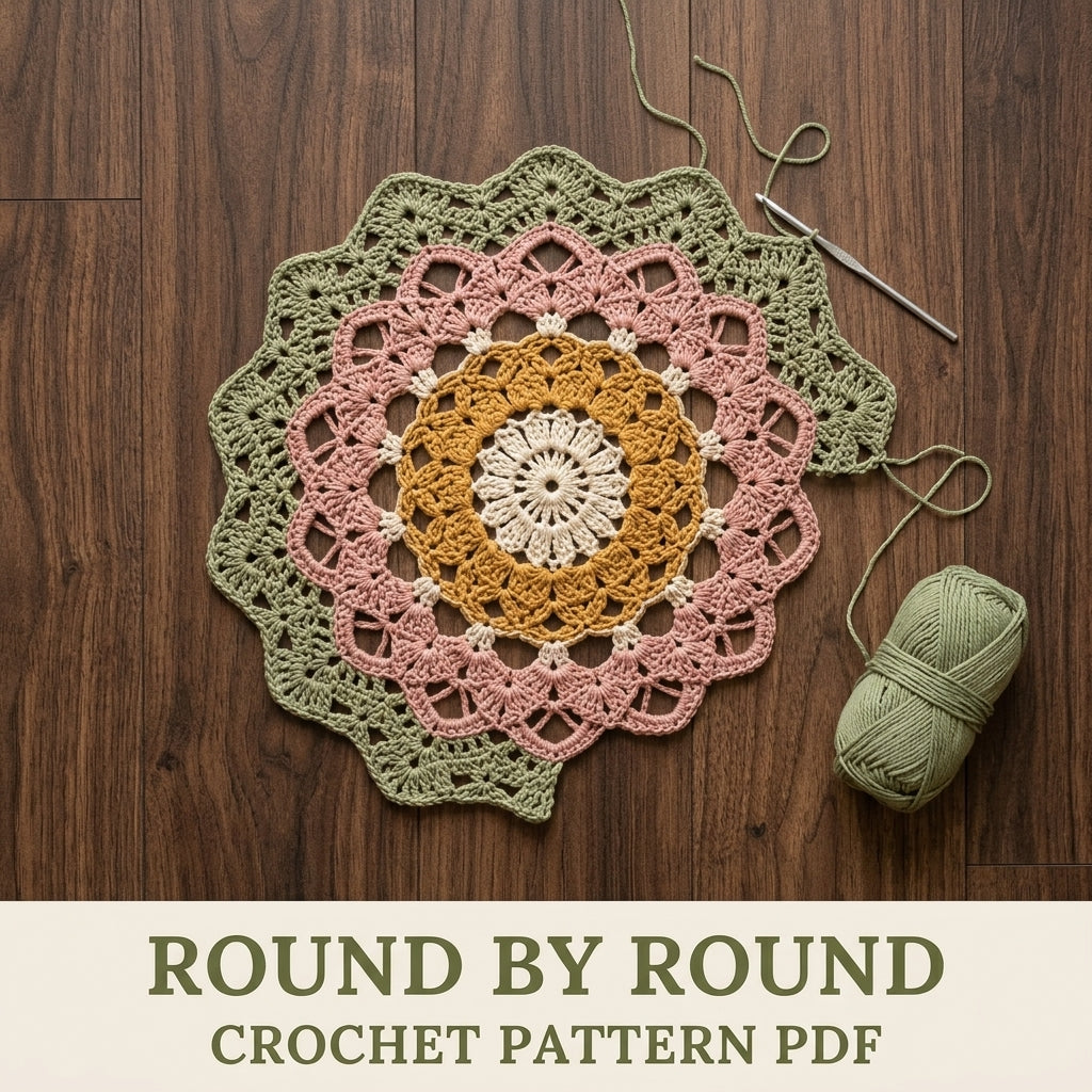 Mandala Star Wall Hanging Crochet Pattern PDF – Boho Wall Decor with Tassels