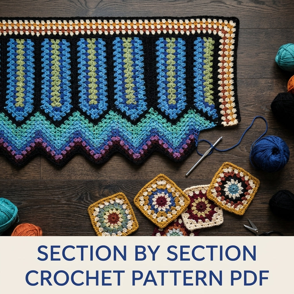 Granny Ripple Sampler Blanket Crochet Pattern PDF – Granny Stitch Afghan