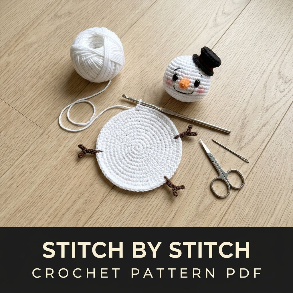 Snowman Mug Coaster Crochet Pattern PDF – Christmas Mug Rug