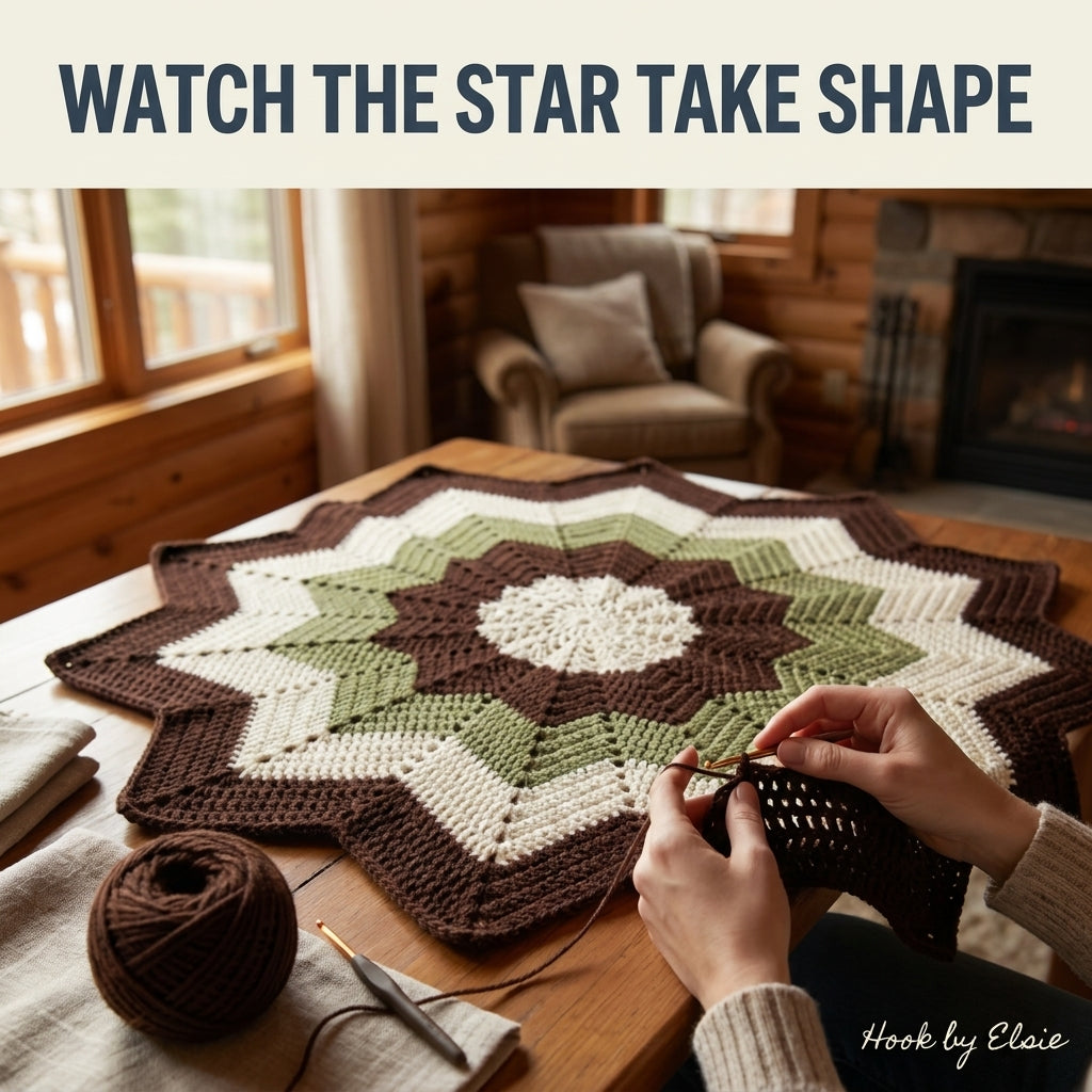 Woodland Bloom Star Blanket Crochet Pattern