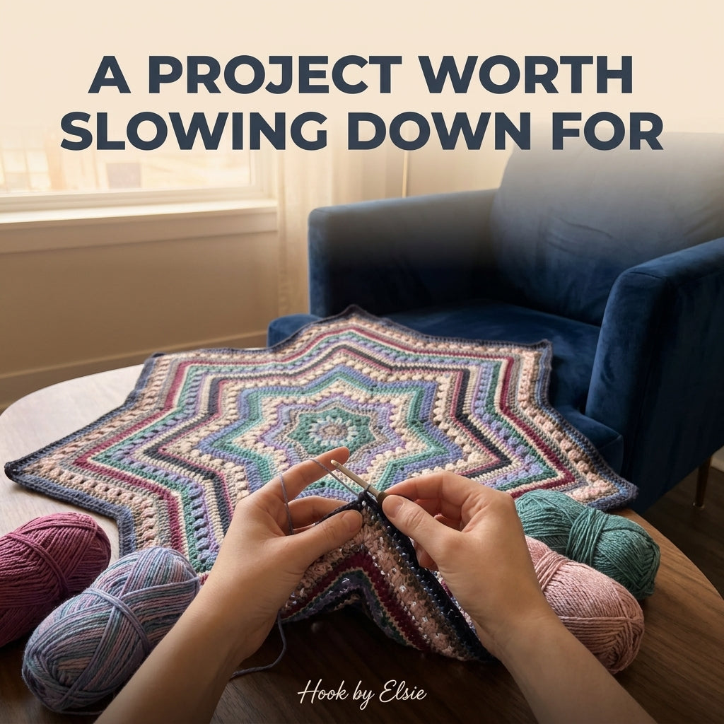 Moonlit Mosaic Star Blanket Crochet Pattern