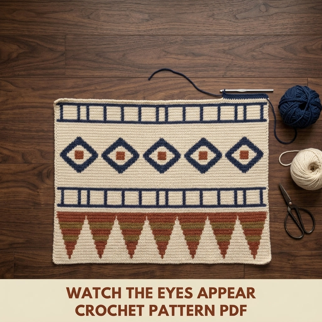 Triangle Tapestry Crochet Pattern PDF – Geometric Crochet Wall Decor
