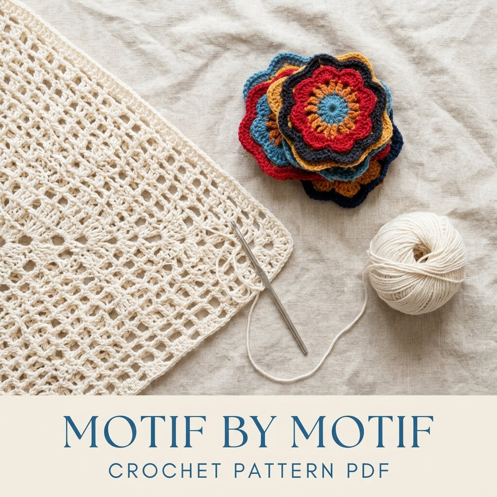Flower Edge Mesh Wrap Crochet Pattern PDF – Granny Flower Shawl Cape