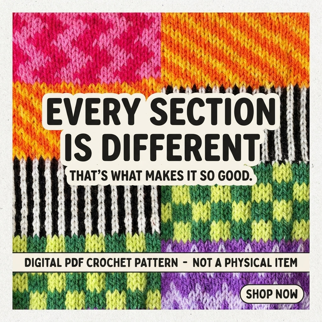 Colourwork Sweater KNITTING Pattern | Multi-Motif Striped Jumper with Balloon Sleeves | Stranded Colourwork | PDF Instant Download