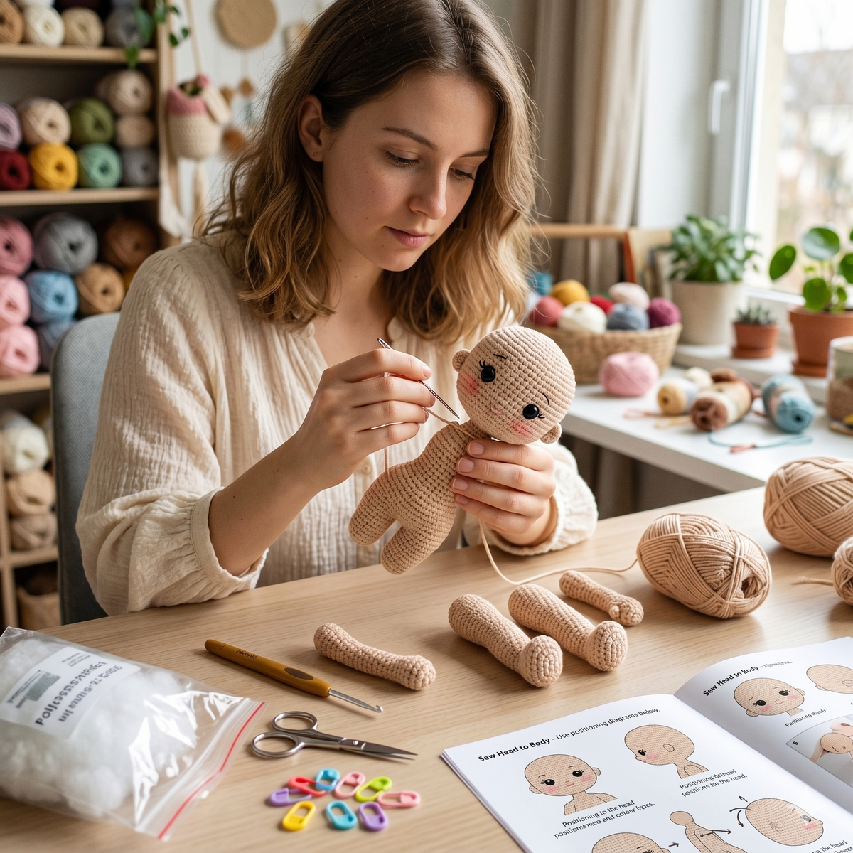 Amigurumi Crochet Doll Body Base Pattern | 10 Inch Girl Doll (PDF)