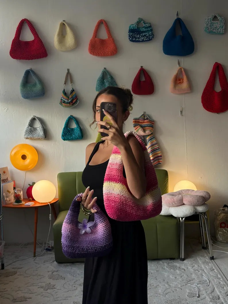 The Donut Bag (2 SIZES) by bygalk. beginner-friendly Crochet Bag Pattern with full video tutorial + step-by-step photo guides