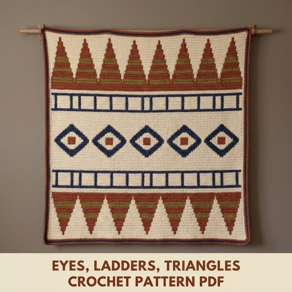 Triangle Tapestry Crochet Pattern PDF – Geometric Crochet Wall Decor