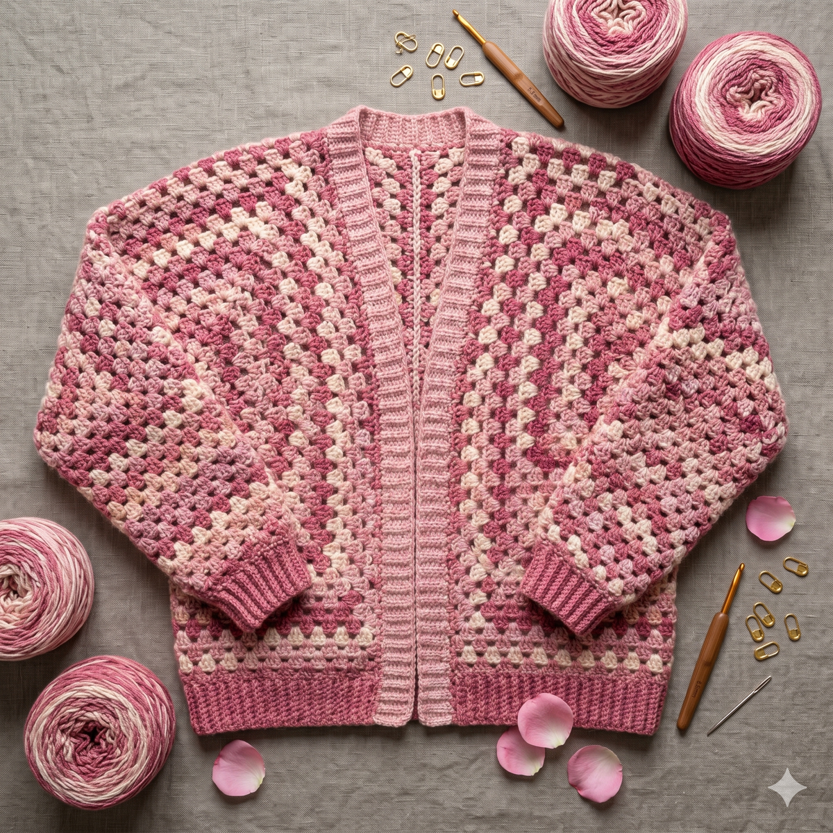 Easy Hexagon Cardigan Crochet Pattern : Beginner Granny Hexi Sweater