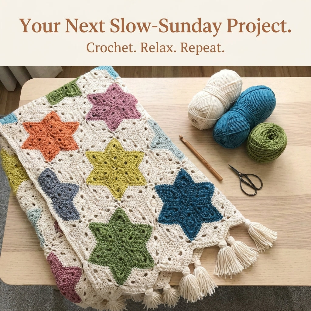 Star Hexagon Blanket Crochet Pattern