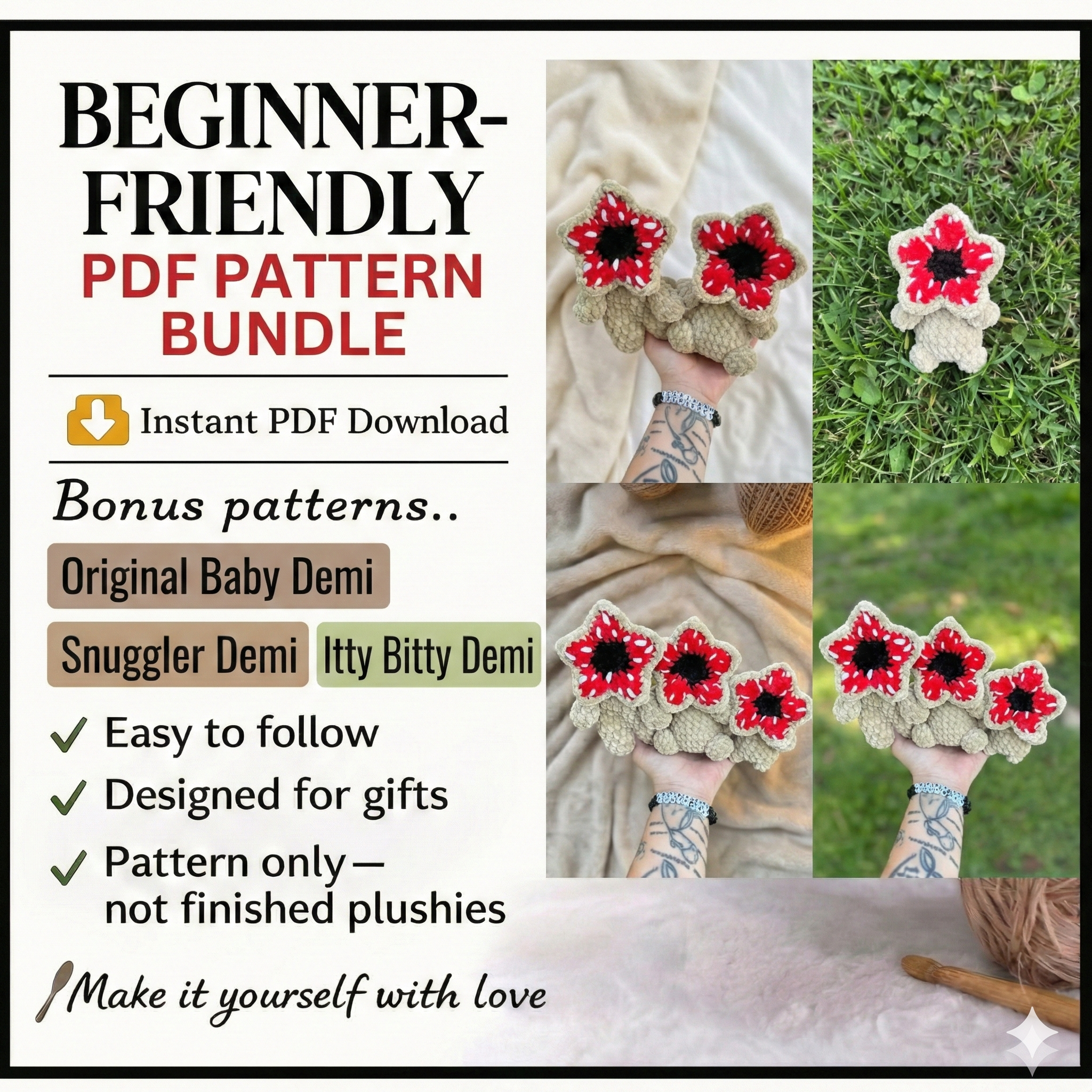 Demogorgan BUNDLE PDF Crochet Patterns Crochet Plushies- PDF Pattern