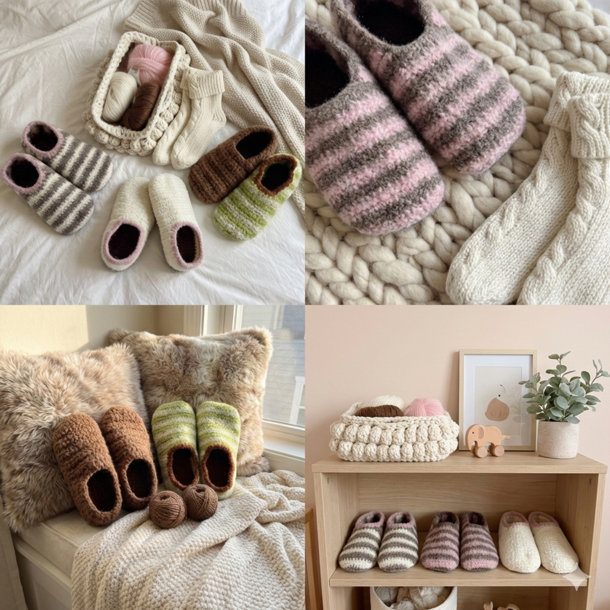 Crochet SoftFelt Slippers Pattern - Christmas Gift Ideas - Valentines Day - Cozy Wool Home Shoes