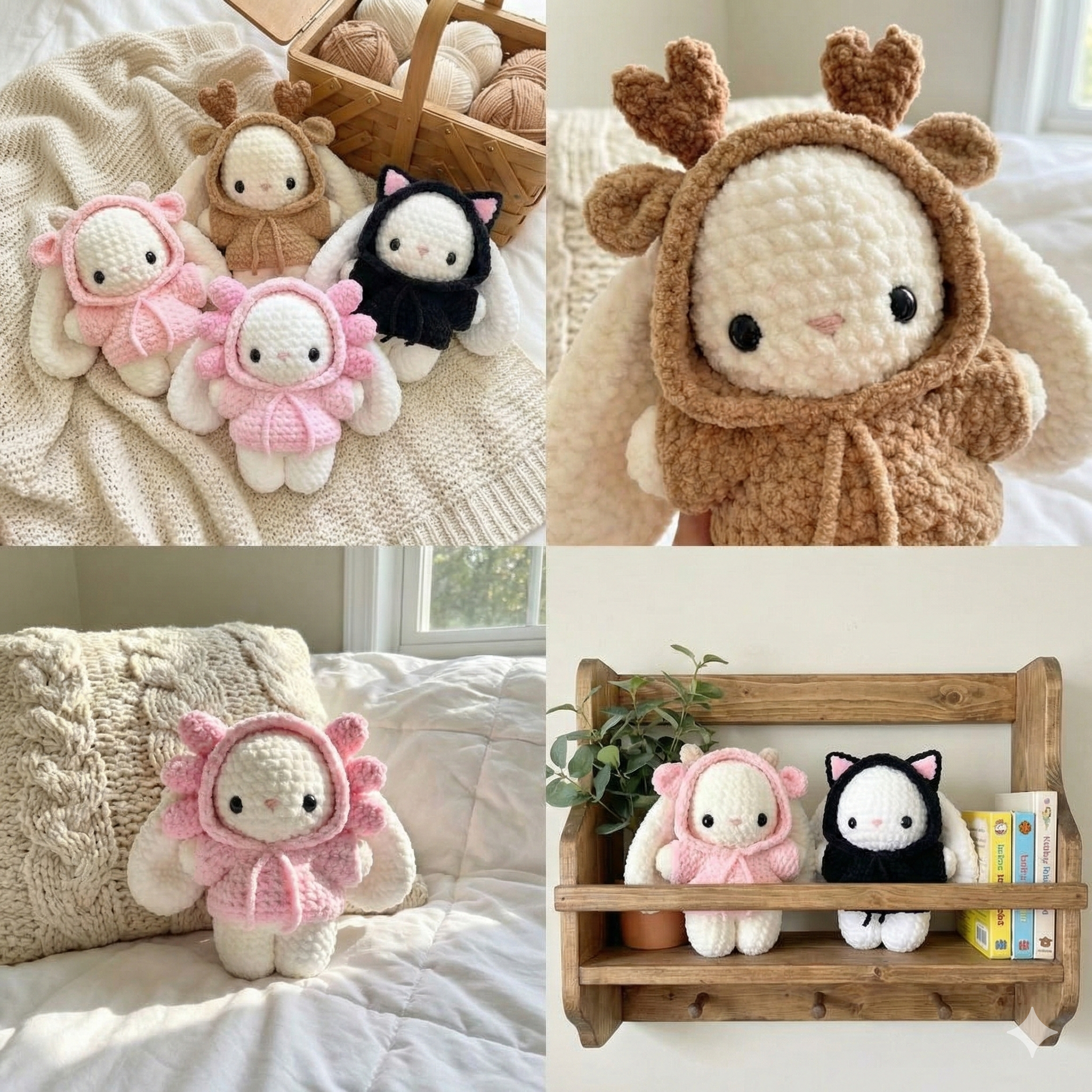 9 in 1 Baby Bunny in Hoodie Crochet Pattern Bundle