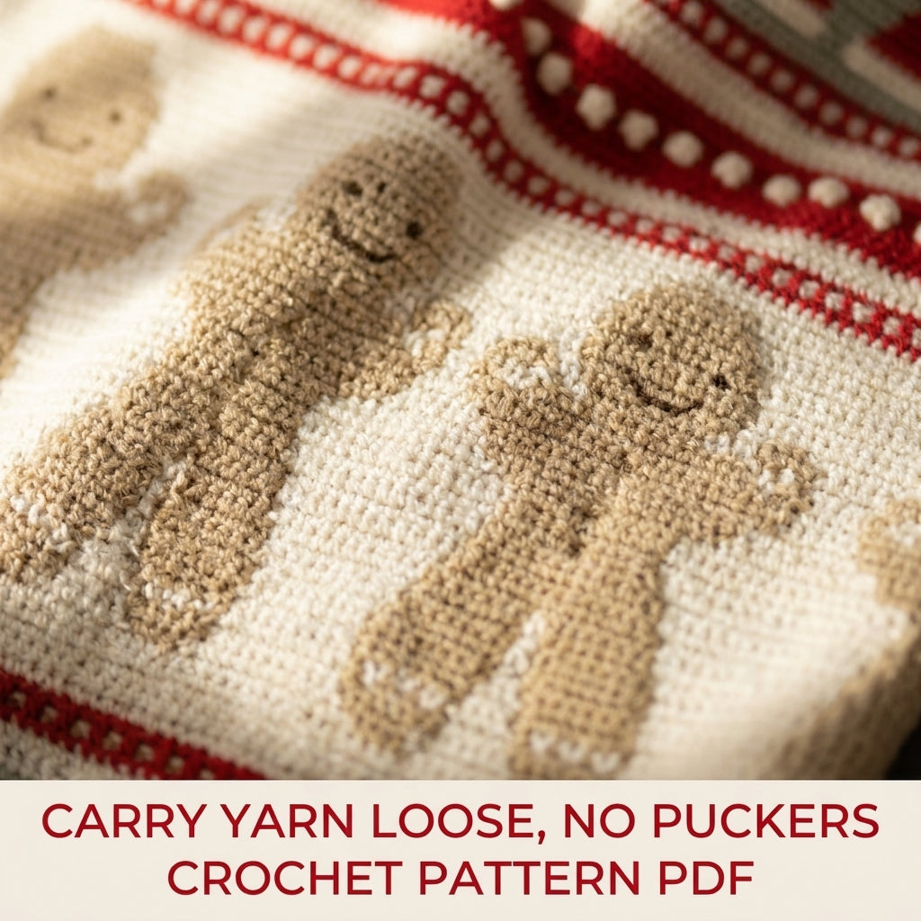 Gingerbread Christmas Blanket Crochet Pattern PDF – Festive Tapestry Afghan