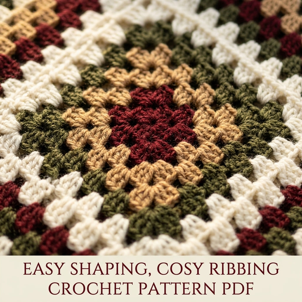 Turtleneck Granny Poncho Crochet Pattern PDF – Women's Poncho with Sleeves and Fringe