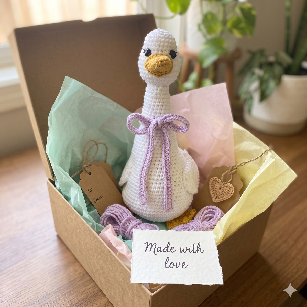 Grocery Bag Goose- English Crochet Pattern- PDF digital download- cute crochet goose, easy pattern