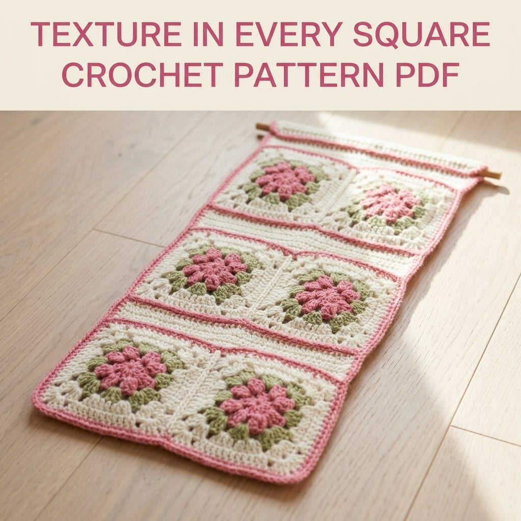 Rose Granny Door Organizer Crochet Pattern PDF – Hanging Bathroom Storage