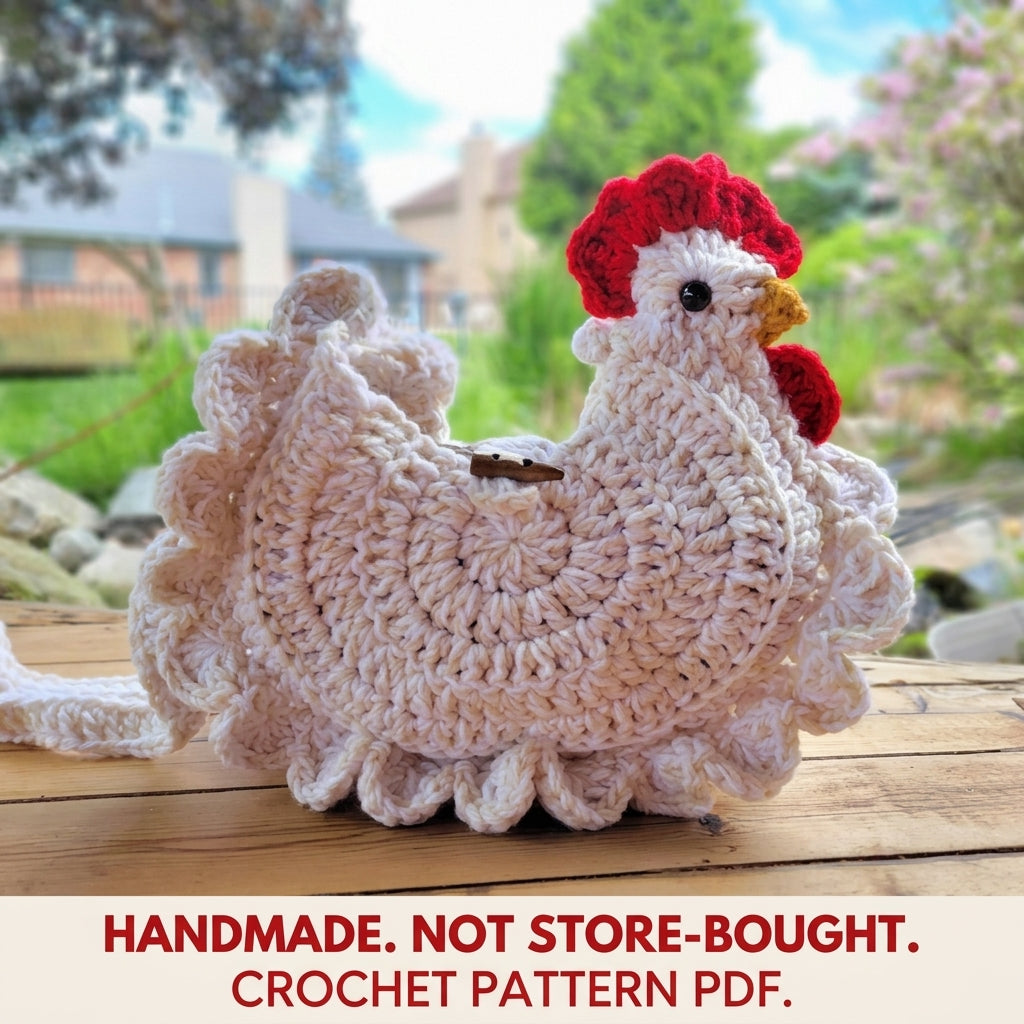 Hen Bag Crochet Pattern PDF – Chicken Crossbody Purse